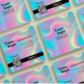 Rainbow Holographic Modern Bold Instagram Volg Vierkante Visitekaartje