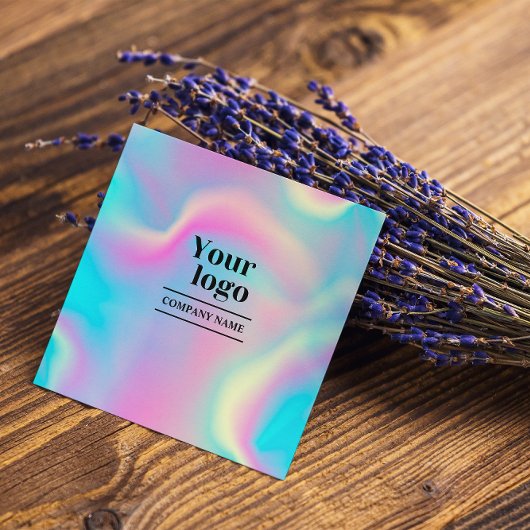 Rainbow Holographic Modern Bold Instagram Volg Vierkante Visitekaartje