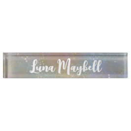 Rainbow Holographic Name Tag Naambordje