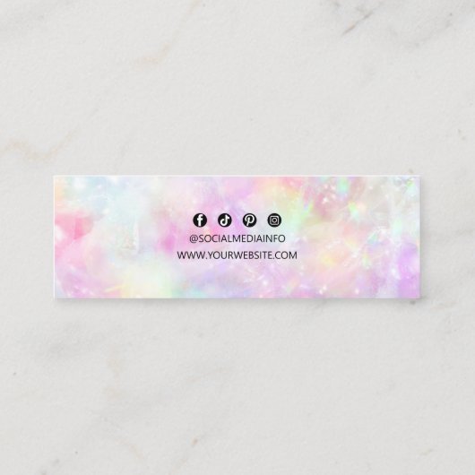 Rainbow Holographic Oorbel Sieraden Houder Display Mini Visitekaartje (Achterkant)