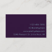 Rainbow Holographic Paarse Dance Studio Instructor Visitekaartje (Achterkant)