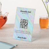 Rainbow Holographic QR Code Scan om verbinding te  Reclamebord Met Voetstuk (Insitu)