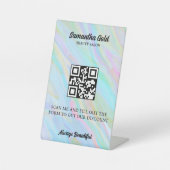 Rainbow Holographic QR Code Scan om verbinding te  Reclamebord Met Voetstuk (Voorkant)