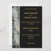 RAINBOW HOLOGRAPHIC SPOT BLACK GOLD WEDING KAART (Voorkant)
