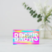 Rainbow Holographic Typography Eyebrow Artist Visitekaartje (Staand voorkant)