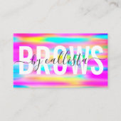 Rainbow Holographic Typography Eyebrow Artist Visitekaartje (Voorkant)