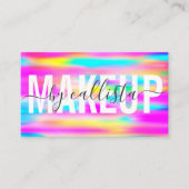 Rainbow Holographic Typography Make-up Artiest Visitekaartje (Voorkant)