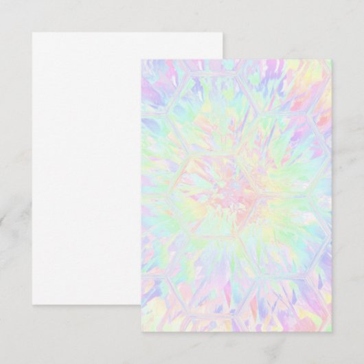 Rainbow Honeycomb Pastels Girls Birthday Party Bedankkaart (Voorkant / Achterkant)