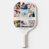 Rainbow 'HOOP VAN JE DADDY' Foto Collage Keepomwil Pickleball Paddle (Achterkant)