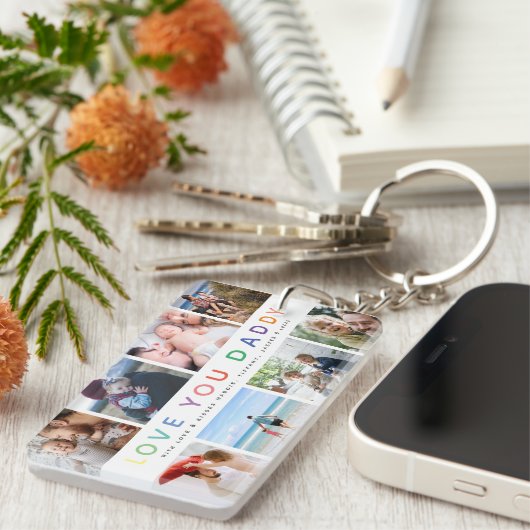 Rainbow 'HOOP VAN JE DADDY' Foto Collage Keepomwil Sleutelhanger (Voorkant Rechts)