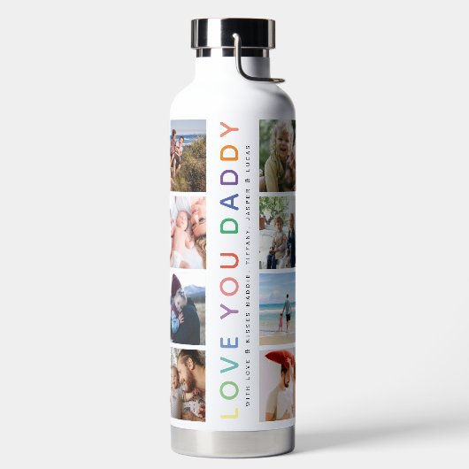 Rainbow 'HOOP VAN JE DADDY' Foto Collage Keepomwil Waterfles (Links)