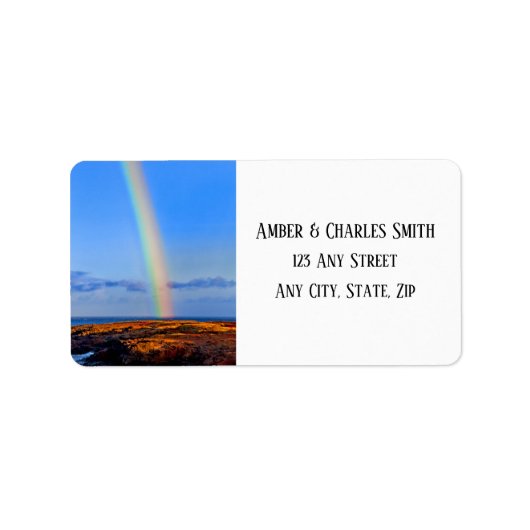 Rainbow, Hope & Happiness, bruiloft Etiket (Voorkant)