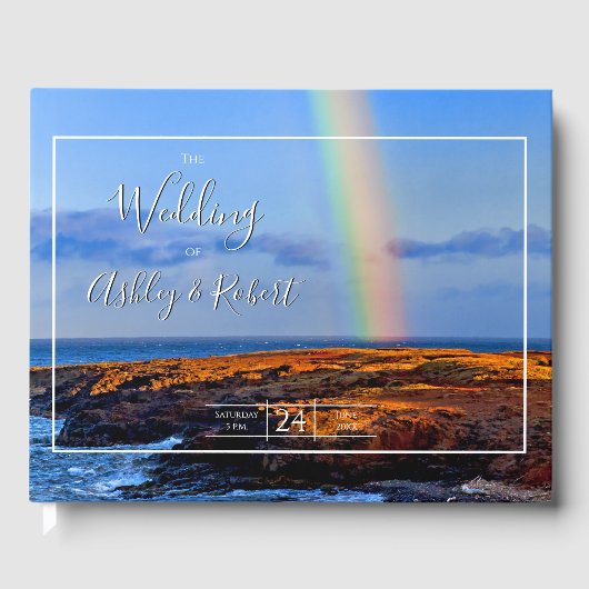 Rainbow, Hope & Happiness, bruiloft Gastenboek (Voorkant)