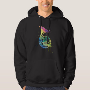 Rainbow Horn-ontwerp voor Franse hornspelers Hoodie