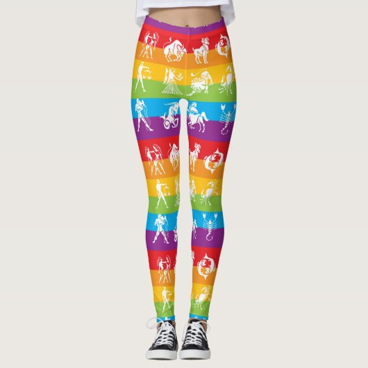 Rainbow Horoscope Yoga Gym oefent Leggings uit (Voorkant)
