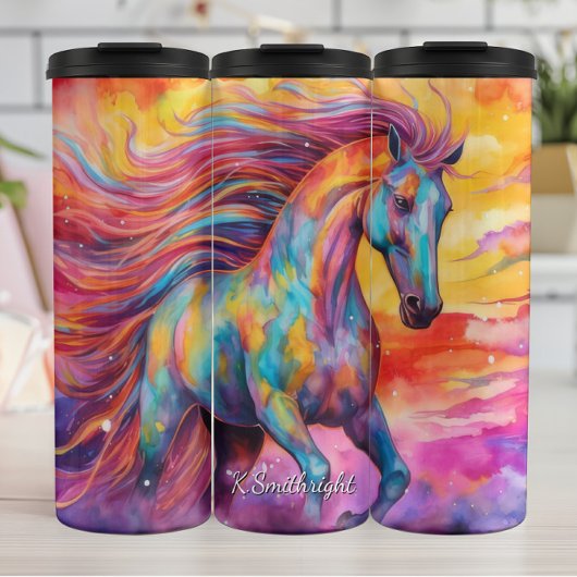 Rainbow Horse Colorful Abstract Dreamscape Thermosbeker