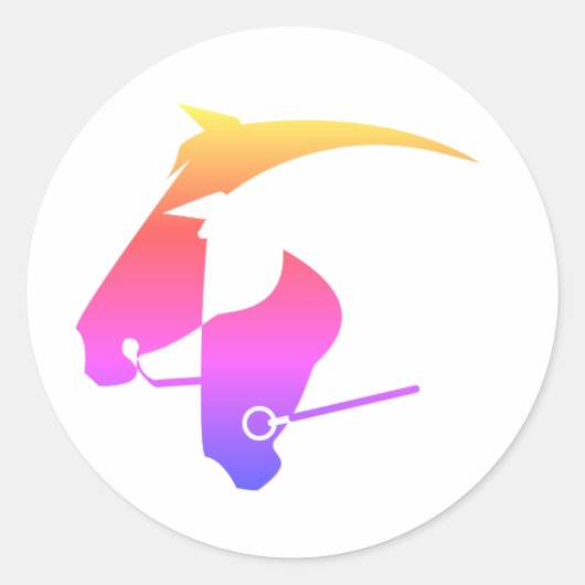 Rainbow Horse Heads Sticker (Voorkant)