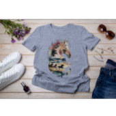 Rainbow Horse kunst met zonsondergang strand lands T-shirt