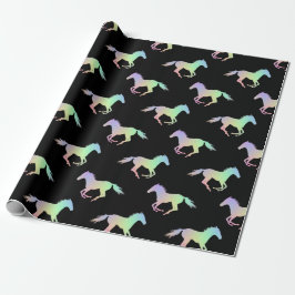 Rainbow Horse Silhouette Black Cadeaupapier