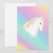 Rainbow Horse Unicorn Equestrian Girly Kaart (Voorkant / Achterkant)