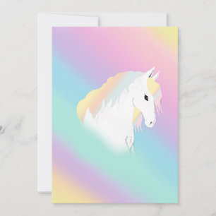 Rainbow Horse Unicorn Equestrian Girly Kaart