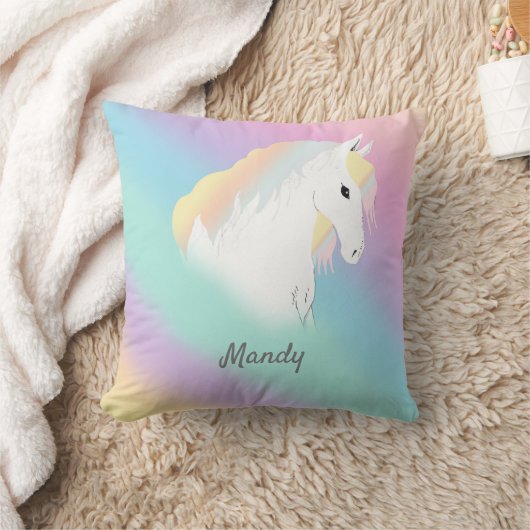 Rainbow Horse Unicorn Equestrian Girly Kussen (Deken)