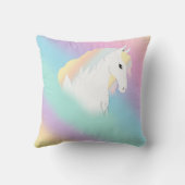 Rainbow Horse Unicorn Equestrian Girly Kussen (Achterkant)