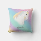 Rainbow Horse Unicorn Equestrian Girly Kussen (Voorkant)