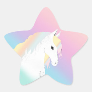 Rainbow Horse Unicorn Equestrian Girly Ster Sticker