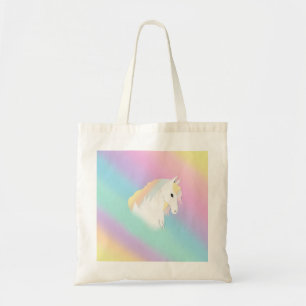 Rainbow Horse Unicorn Equestrian Girly Tote Bag