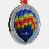 Rainbow Hot Air Balloing Metalen Ornament (Rechts)