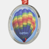 Rainbow Hot Air Balloing Metalen Ornament (Links)