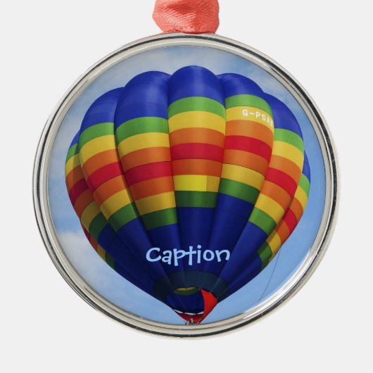 Rainbow Hot Air Balloing Metalen Ornament (Voorkant)