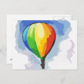 Rainbow Hot Air-ballon Briefkaart (Voorkant / Achterkant)