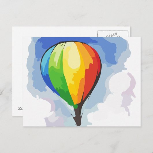 Rainbow Hot Air-ballon Briefkaart (Voorkant / Achterkant)