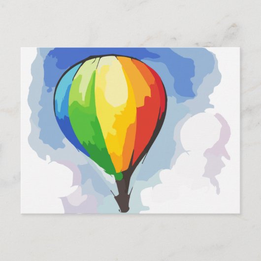Rainbow Hot Air-ballon Briefkaart (Voorkant)
