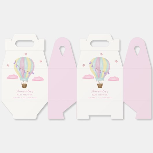 Rainbow Hot Air Balloon Cloud Star Baby shower Bedankdoosjes (Ongevouwen)