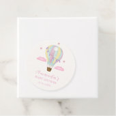 Rainbow Hot Air Balloon Cloud Star Baby shower Bedankjes Labels (In situ)