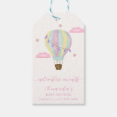 Rainbow Hot Air Balloon Cloud Star Baby shower Cadeaulabel (Voorkant)