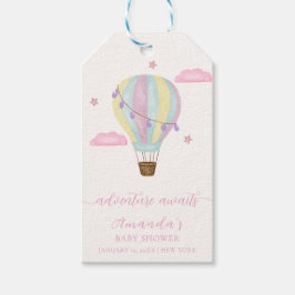 Rainbow Hot Air Balloon Cloud Star Baby shower Cadeaulabel