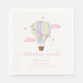 Rainbow Hot Air Balloon Cloud Star Baby shower Servet