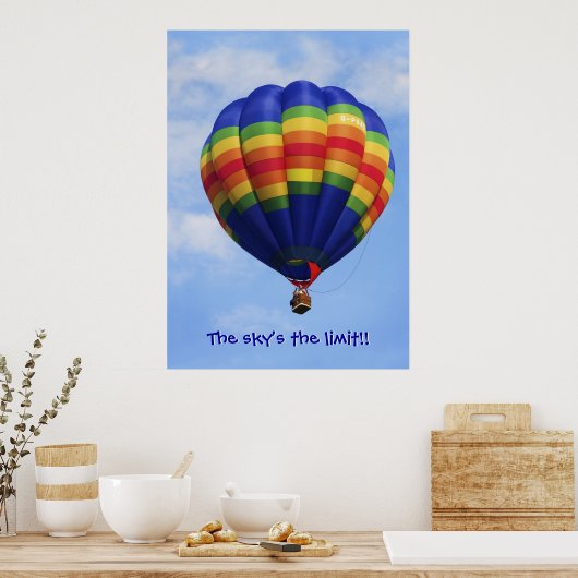 Rainbow Hot Air Ballooning poster (Keuken)