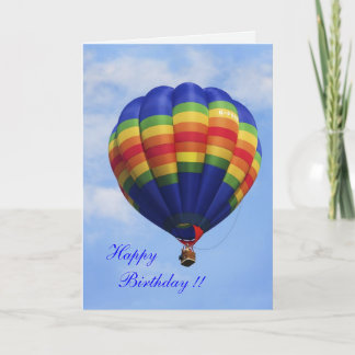 Rainbow Hot Air Ballooning-verjaardagskaart Kaart