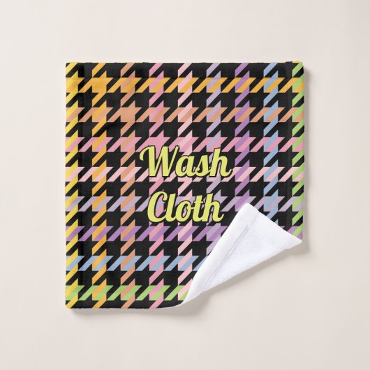 Rainbow Houndstooth Pattern Bad Handdoek (Wasdoekje)