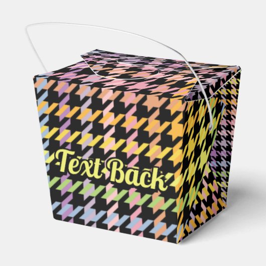 Rainbow Houndstooth Pattern Bedankdoosjes (Achterkant)