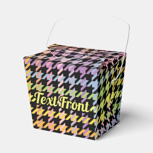 Rainbow Houndstooth Pattern Bedankdoosjes (Voorkant Zijde)