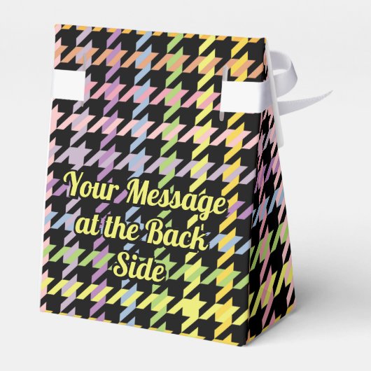 Rainbow Houndstooth Pattern Bedankdoosjes (Achterkant)