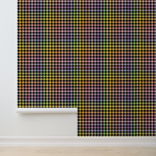 Rainbow Houndstooth Pattern Behang