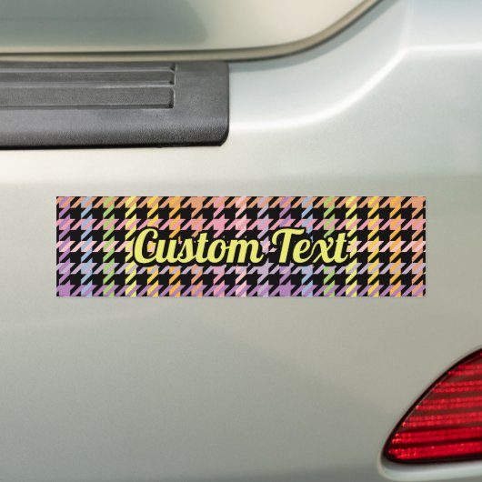 Rainbow Houndstooth Pattern Bumpersticker (Op auto)