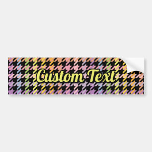Rainbow Houndstooth Pattern Bumpersticker